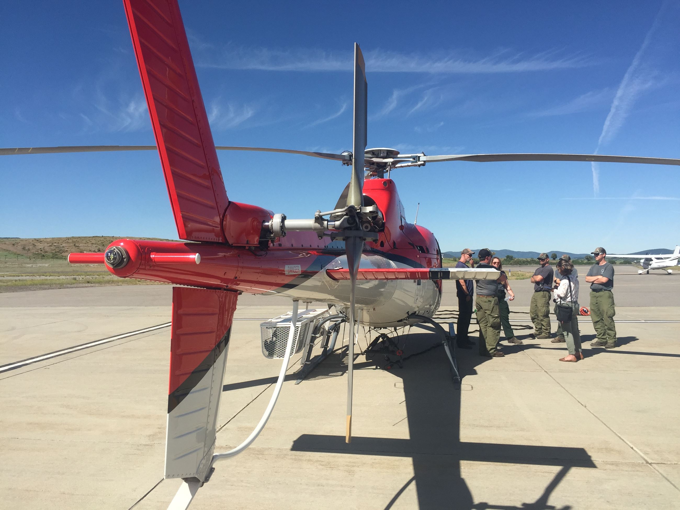 Close up view of helicopter at the airport
