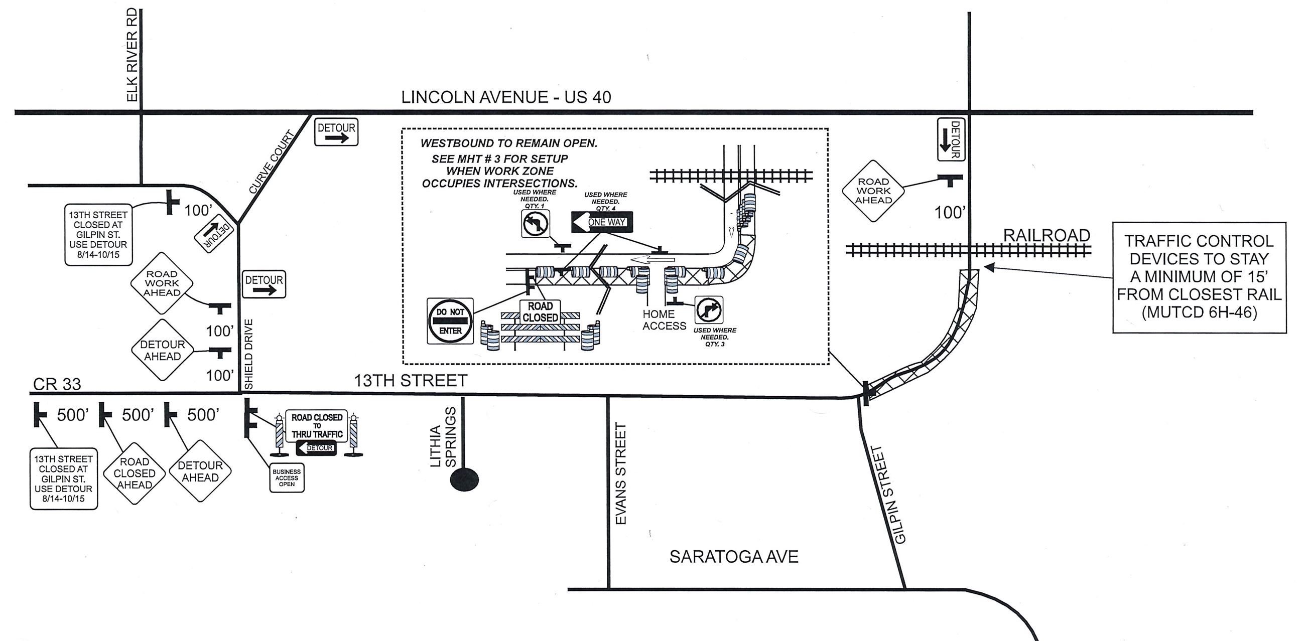 13th Street Eastbound Closure