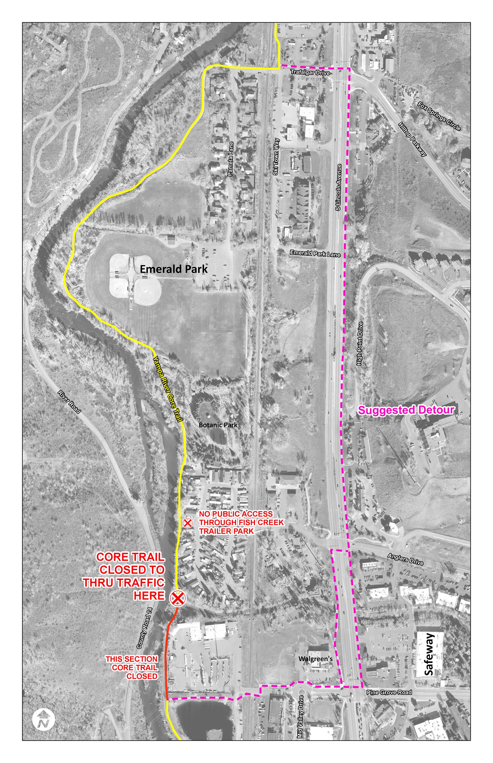 Fish Creek Detour Map