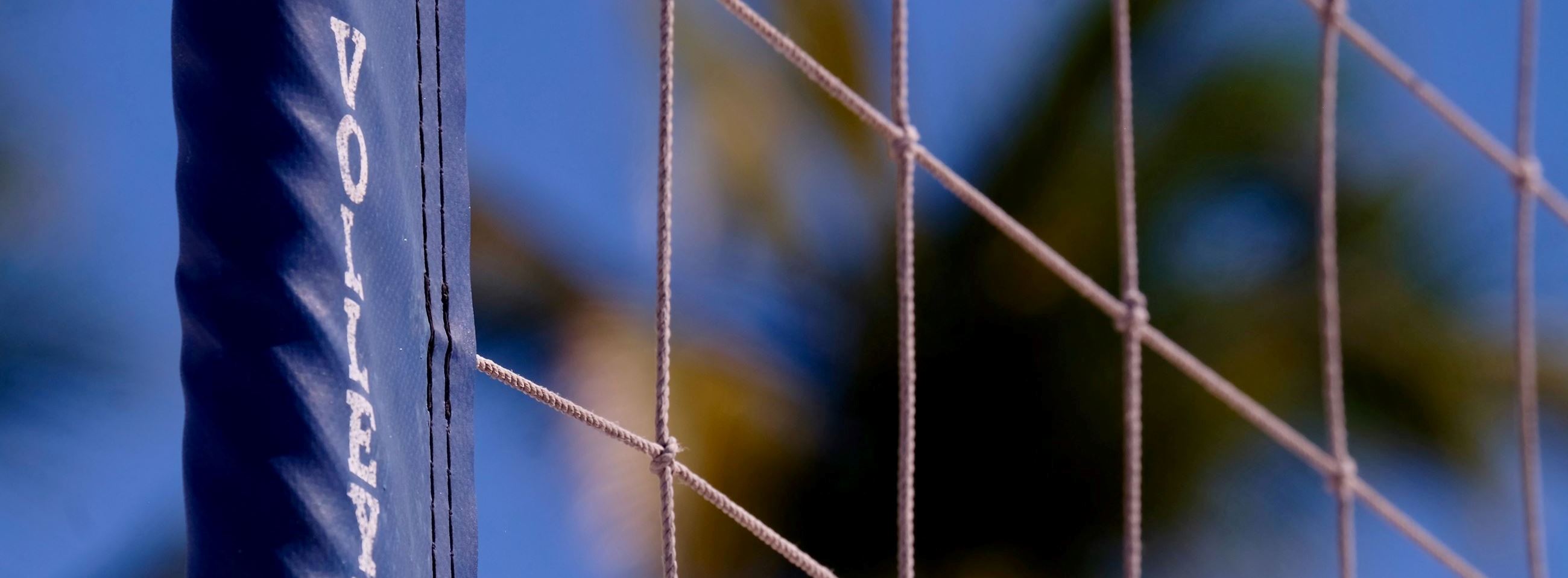 Close up image of a volleyball net